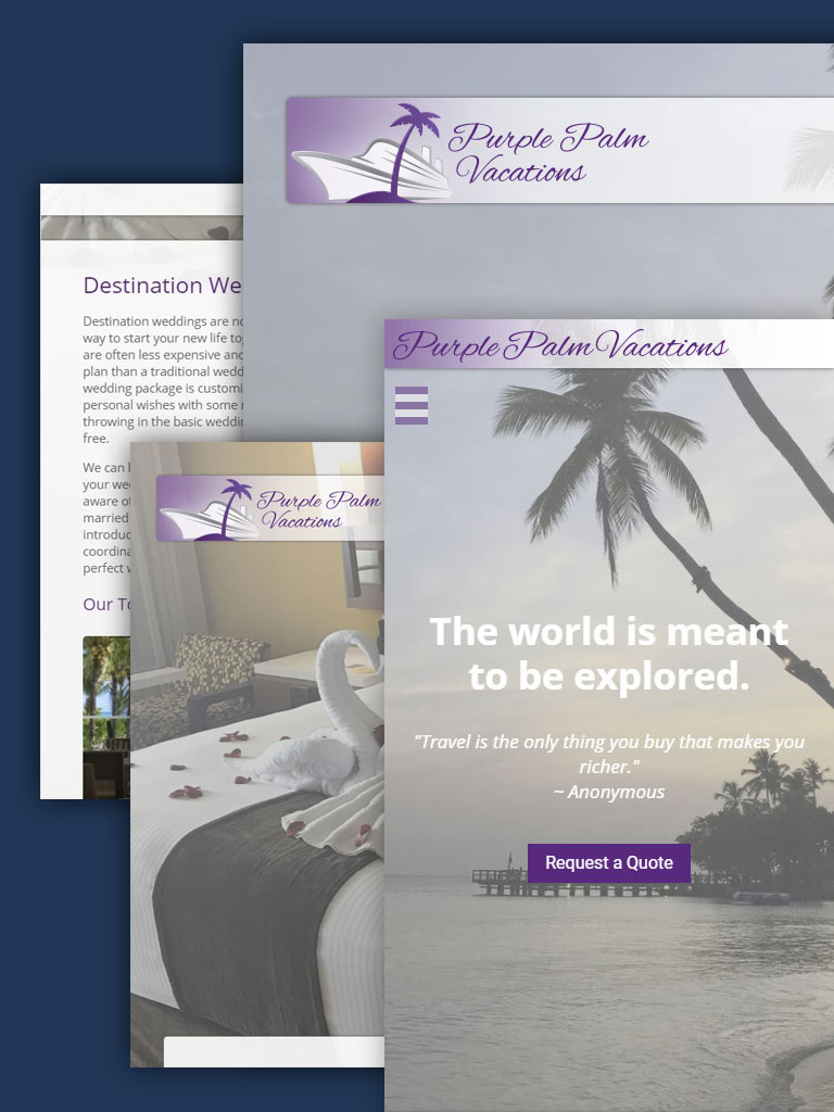 The design captured my company spirit. Purple Palm Vacations, Travel Blog